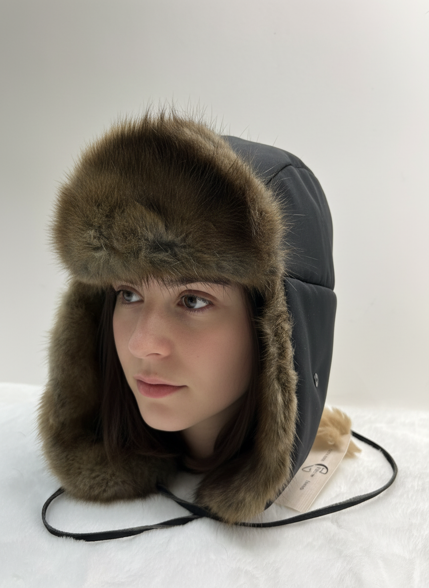 Chapeau coupe-vent en rat musqué