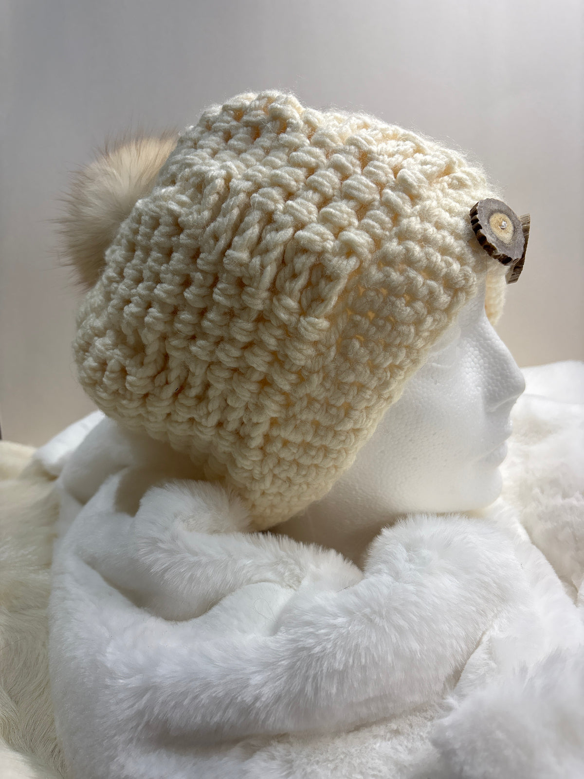 Tuque de laine beige
