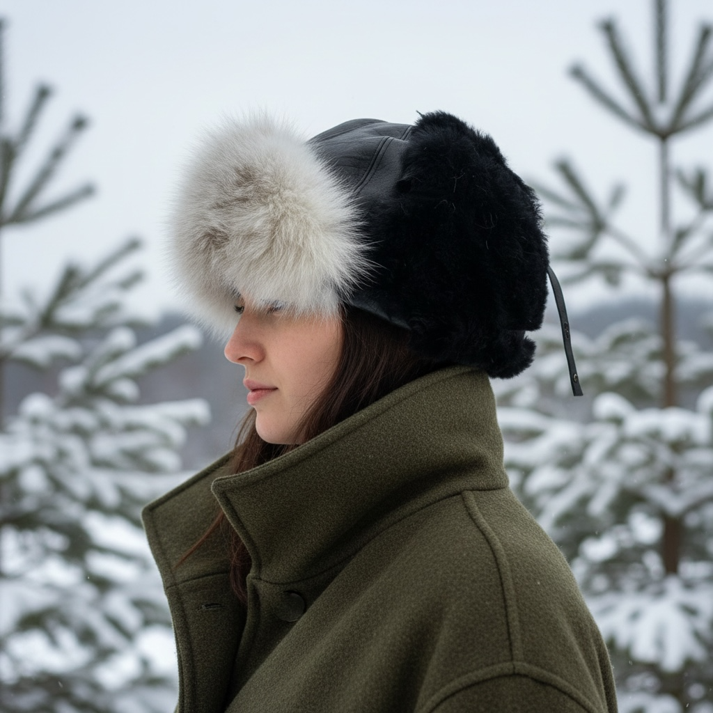 Chapeau de trappeur renard blanc