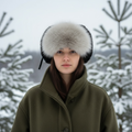 Chapeau de trappeur renard blanc
