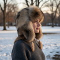 Chapeau tout fourrure de coyote