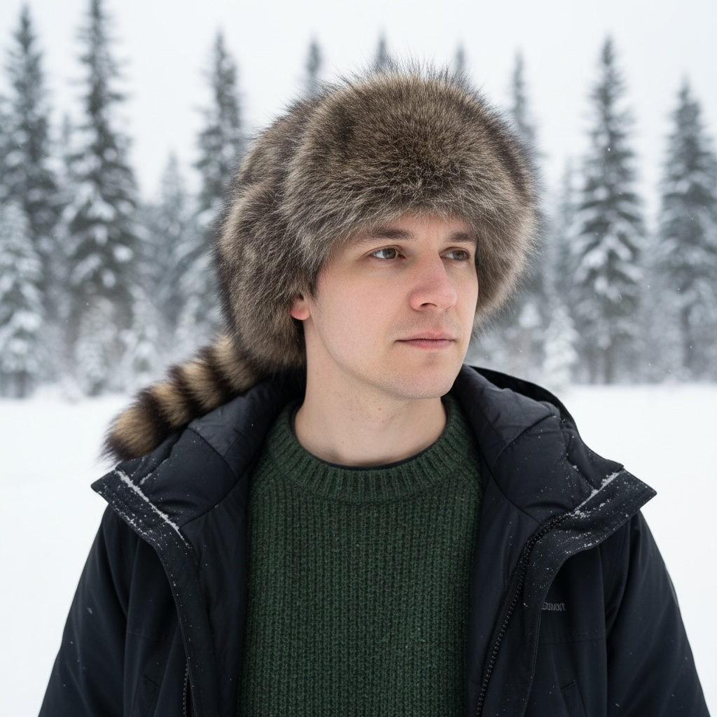 Chapeau de style Davy Crockett