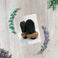 Mitaines de cuir et lapin