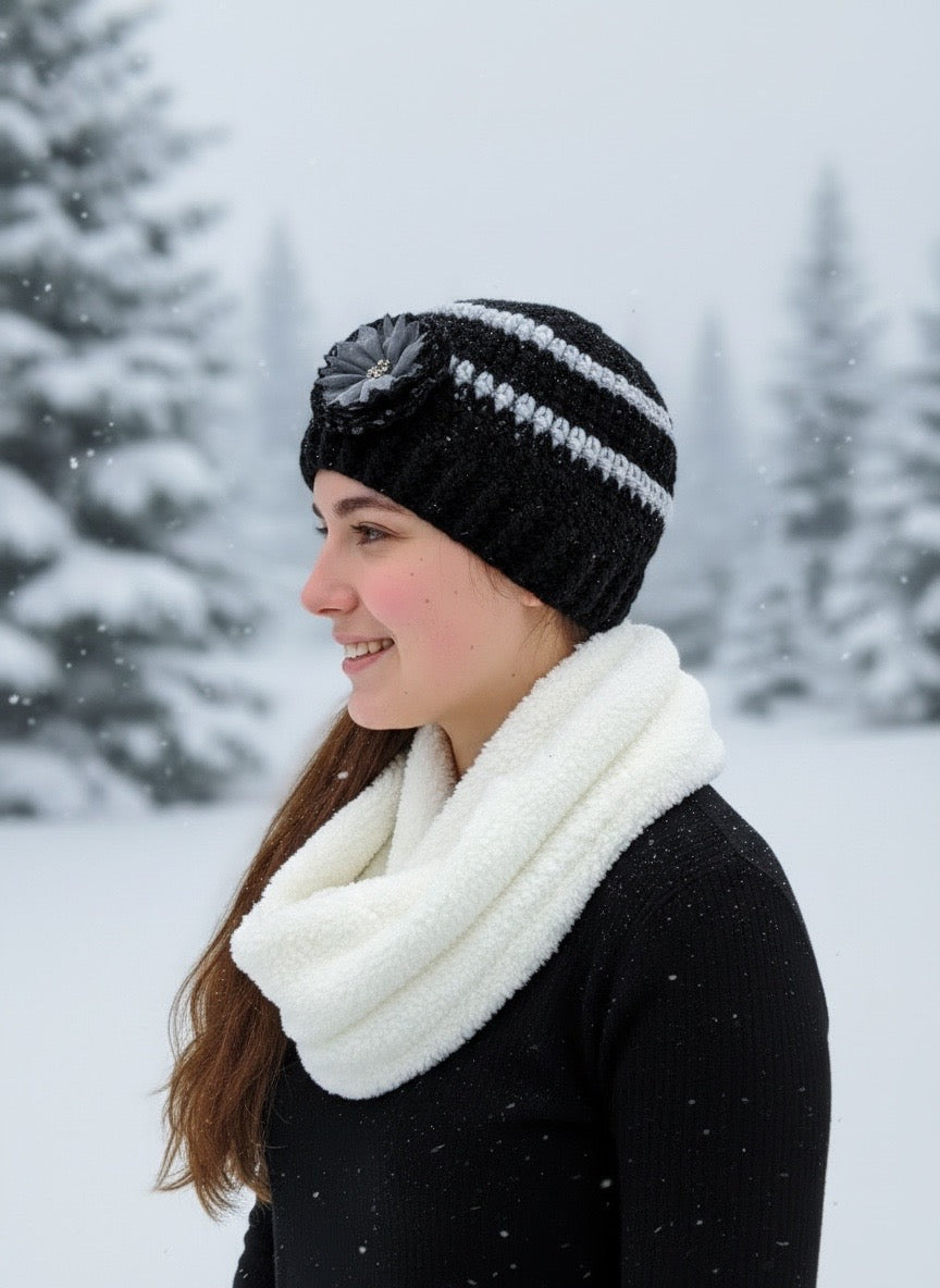 Tuque à trous pour la queue de cheval