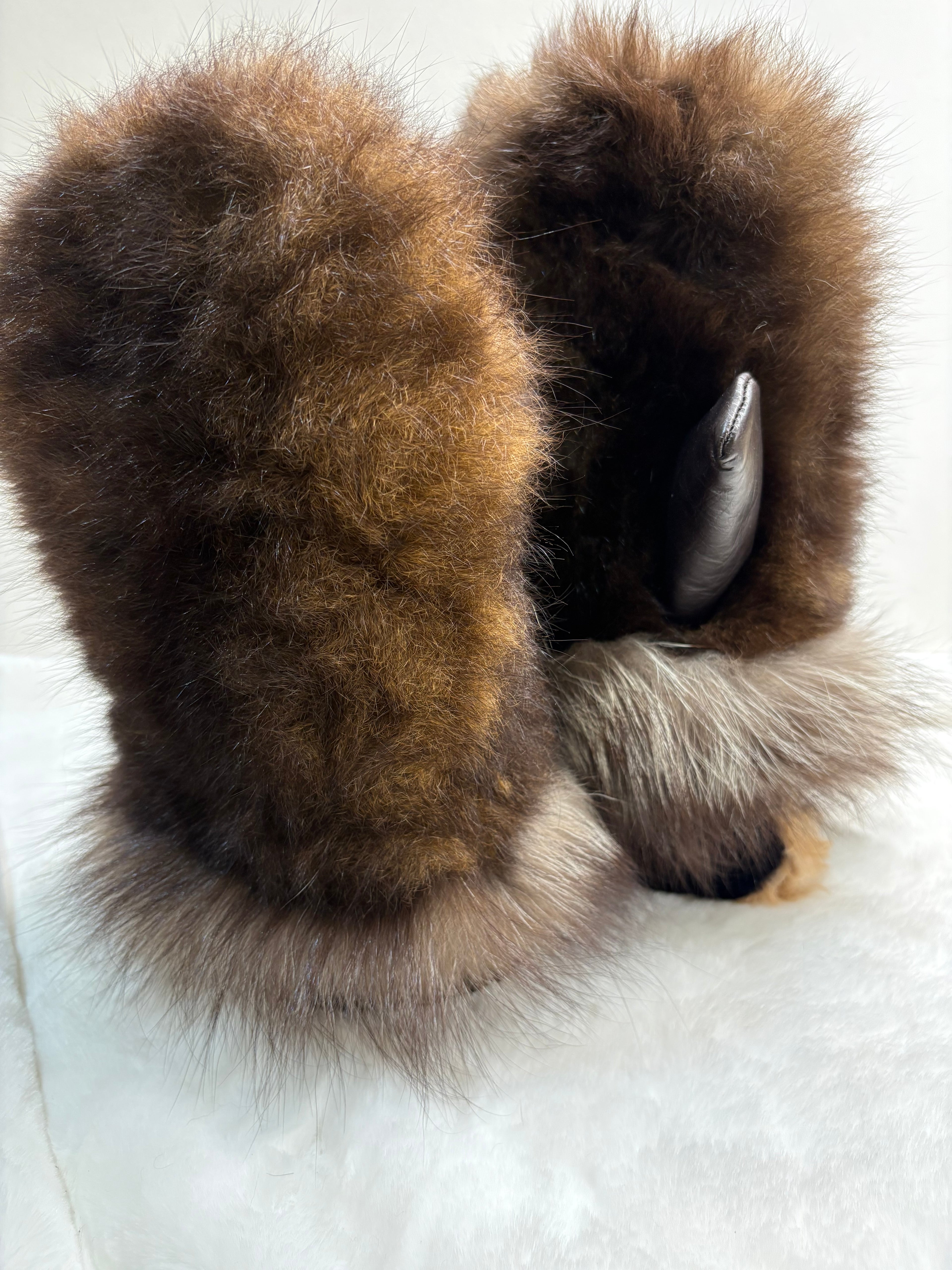 Mitaines toute fourrure opossum