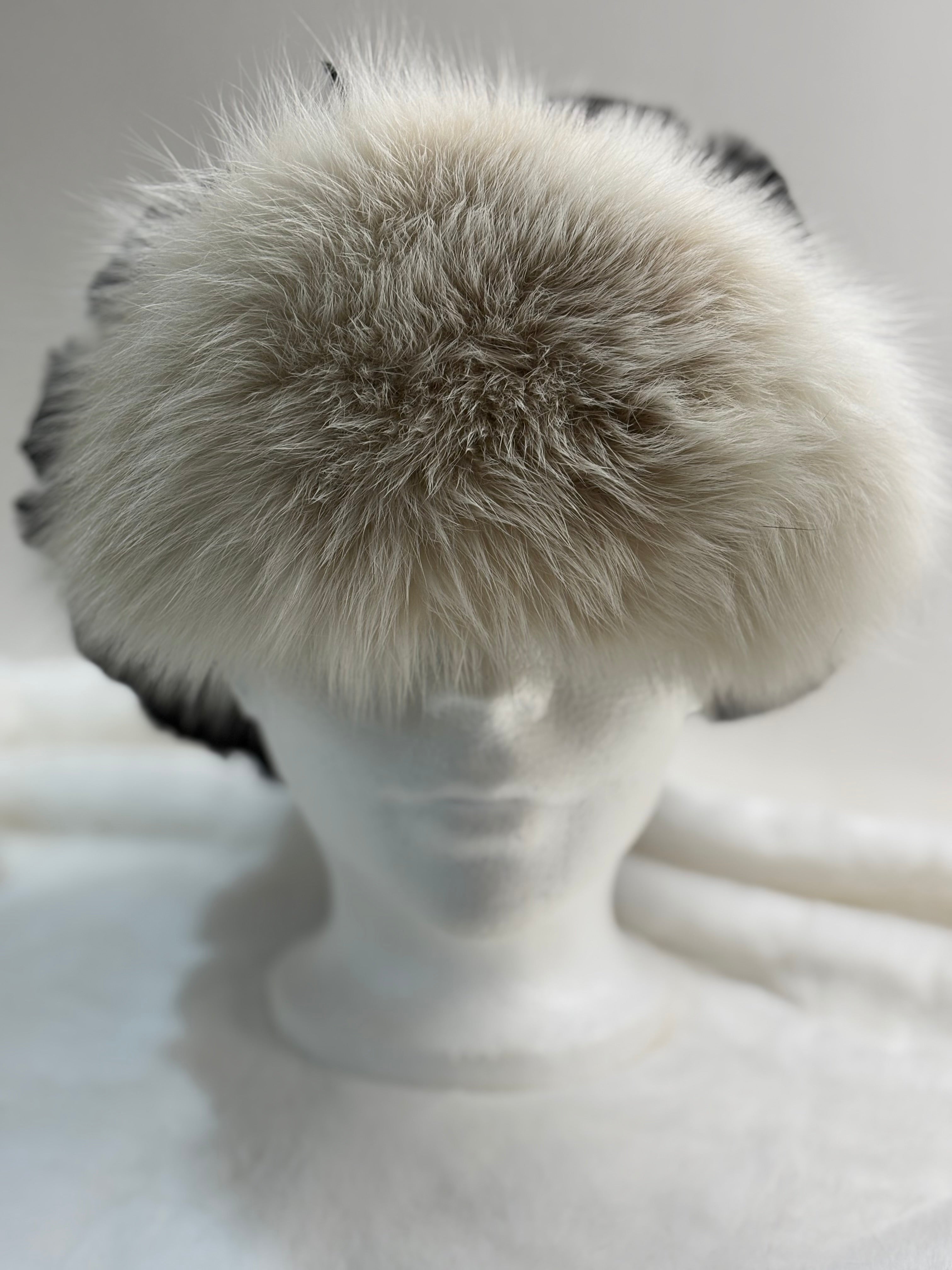 Chapeau de trappeur renard blanc